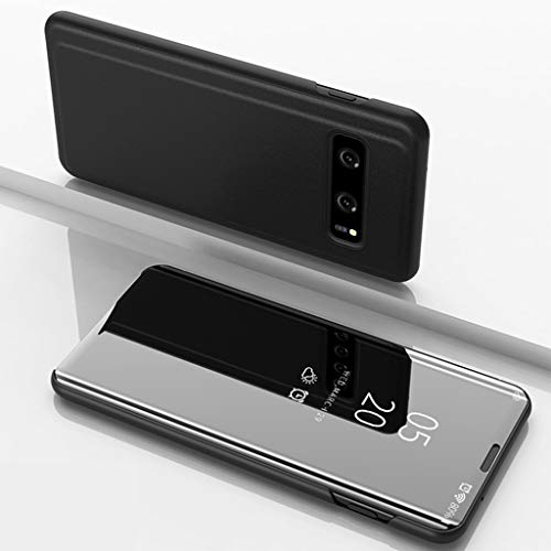 LyweyLeather Case Cover for Samsung Galaxy S10E | Mirror Plating Auto Sleep Wake Flip Skinny