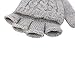 Novawo Women Winter Wool Blend Fingerless Convertible Gloves with Sturdy Chocolate Buttons Gray One Size
