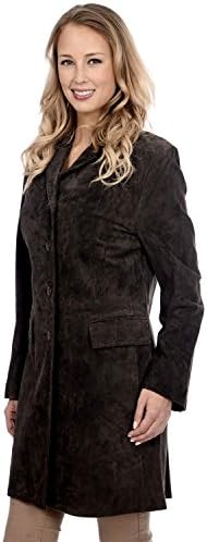 Nuage Sport Classic Trendy Collared Button Up Leather Suede Jacket Brown Medium