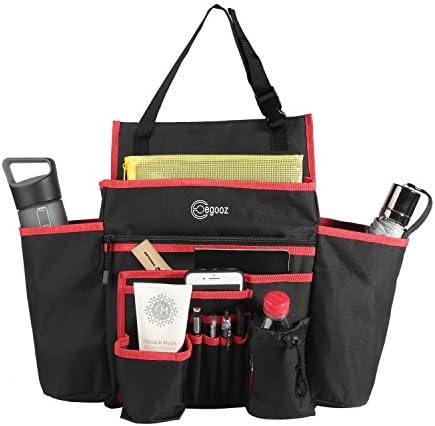 E EGOOZ Car Front Back Seat Organizer, Large Capacity, Super Sturdy, 9 Storage Pockets, Easy Use, Multi-Function Storage Bag, keeps your car clean and well organized.
