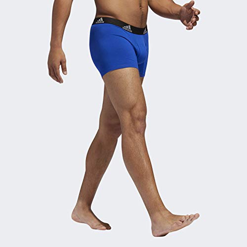 adidas Men's Stretch Cotton Trunk Underwear (3Pack), Bold Blue/Black