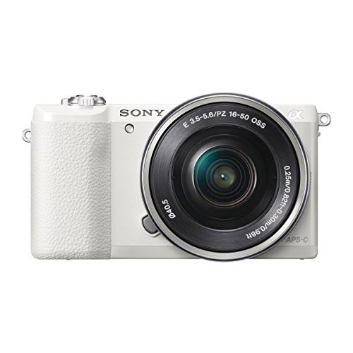 Sony-Alpha-a5100-with-16-50mm-Lens-24MP-Mirrorless-Interchangeable-Lens-Digital-Camera-White-Sony-32GB-CLass-10-Memory-Card-Wasabi-NP-FW50-Battery-w-Charger-Accessory-Bundle