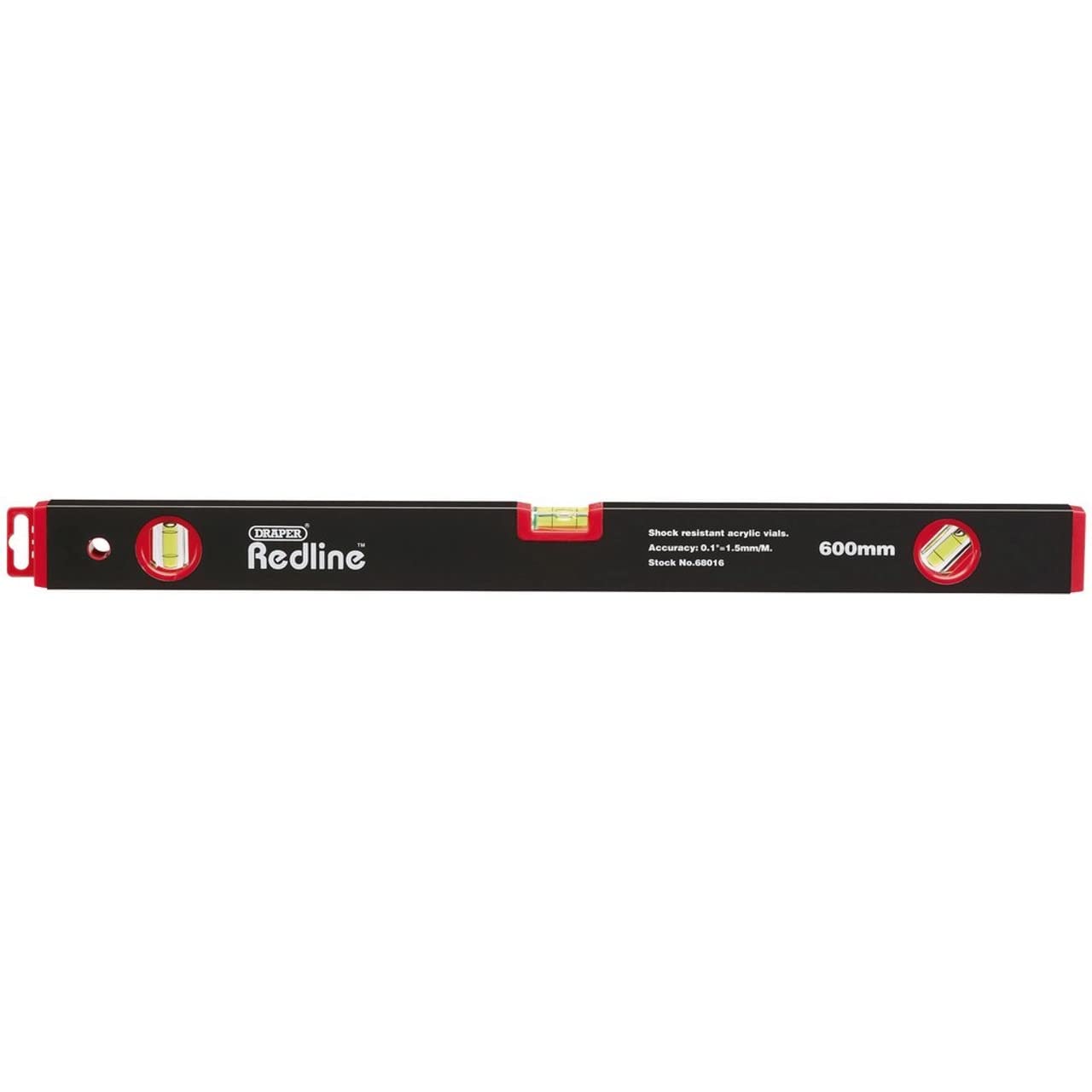 Draper Redline 68016 600mm Box Section Level, Black