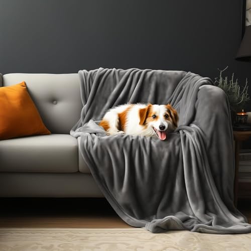 Bedding Aid Waterproof Reversible Blanket, Excellent Leakproof Protector Cover to Protect Bed Mattress, Sofa, Couch from Pee & Spills from Adults, Babies, Dogs, Pets (Dark Grey/Light Grey, 152x203cm)