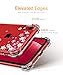 GVIEWIN Compatible with iPhone XR Cases, Clear Flower Design Soft & Flexible TPU Ultra-Thin Shockproof Transparent Bumper Protective Floral Cover, Case for iPhone XR 6.1 Inch 2018(Peach Blossom/Pink)