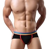 Sandistore Men's Sexy Modal Underwear shorts boxers underpants Soft Briefs (M, Black)