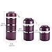 WORTHBUY Bento Lunch Box Stackable Stainless Steel Thermal Bento Box Food Storage Containers with Insulated Lunch Bag and Portable Cutlery Spoon Fork for Adults Women Men Kids(Purple)