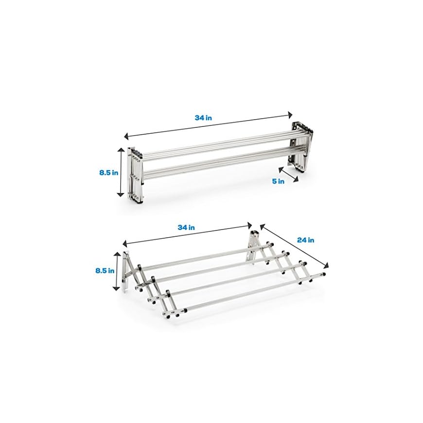 AERO W Racks Stainless Steel Wall Mounted Collapsible Laundry Clothes