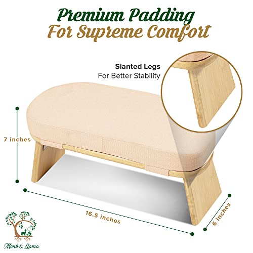 Monk & Llama Meditation Bench - Foldable, Ergonomic, Bamboo Kneeling