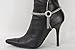 TFJ Women Western Fashion Jewelry Boot Chain Bracelet Silver Metal Ring Fringes Bling Shoe Charm