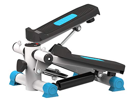 KENL-Fitness-Mini-Stepper-Step-Trainer-Equipment-Household-Gym-Hydraulic-Mute-Stepper-with-Resistance-Bands-Mini-Stepper-Fitness-Cardio-Exercise-TrainerBlueHigh-Version