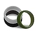 CAJJ Mens Silicone Wedding Ring - 3 Rings Pack - Black, Hazard Orange, Army Green, Cool Grey