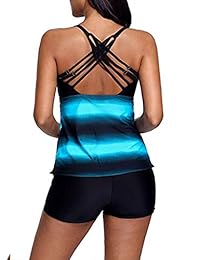 Century Star Traje de baño de dos piezas con estampado de cachemira para mujer