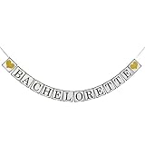 Bachelorette Banner With Gold Glitter Heart - Bachelorette Party Decorations - Bridal Shower Carnival Banner - Photo Prop Sign