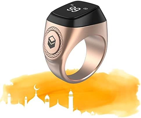Anello Smart Tasbih NiuLumea Per Zikr – Contatore Digitale, Supporto App, Impermeabile, Regolabile (16.5-23.9mm), In ABS Bianco/Nero!