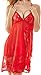 ADOREJOY Womens Babydoll Lingerie Set Plus Size Sleepwear(3XL,Red)