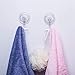 LUXEAR Suction Hook Shower Hooks Suction Razor Hooks for Shower Strong Suction Power Bathroom Towel Hooks for Livingroom Kitchen No Mark Waterproof Oilproof Kitchen Wall Hanger (4 pcs Transparent)