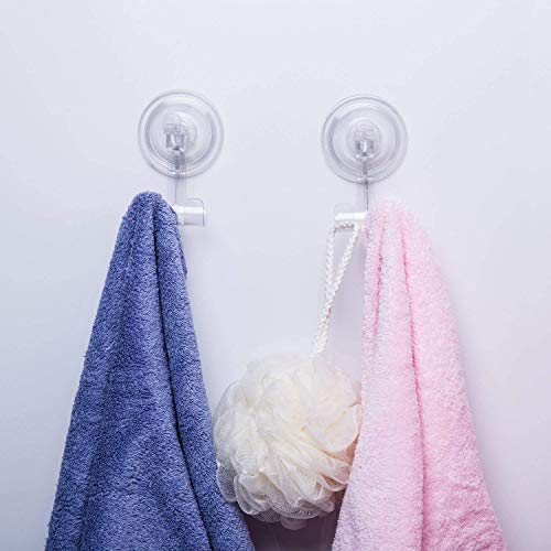 Suction Hook LUXEAR Transparent Reusable Hook Super Heavy Duty Adhesive Bathroom Livingroom Kitchen Hook No Scratch Waterproof Oilproof Kitchen Wall Hanger (4 pcs Transparent) - Thumbnail 6