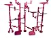 Pinked Out! Marble Run - 100 Pieces: 85 Translucent Marbulous Pieces + 15 Glass Marbles