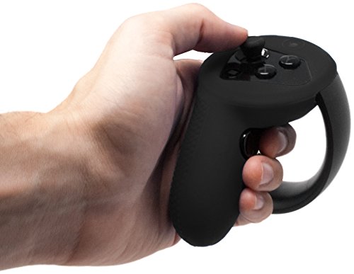 Controller Skin for Oculus Touch v1 by Asterion Products - (NOT for New Quest/Rift-S) Premium Gel Shell Silicone Protection Covers Featuring Low-Profile Friction Studs (Set of 2) Black