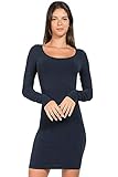 m. rena Women's Long Sleeve Tunic Dress-One Size Fits Most (Heather Navy)