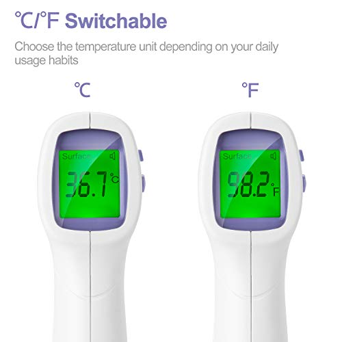 Infrared Forehead Thermometer, Quick and Accurate Digital Thermometer for Baby Adults Pet or Object Surface, Safe and Hygienic with FDA Approved - Thumbnail 5