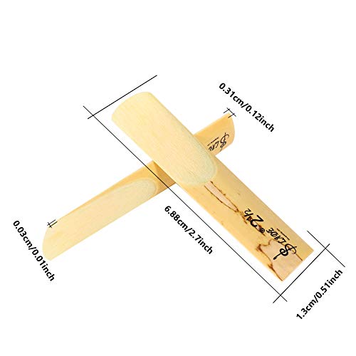 DaveandAthena 10 Pieces Alto Saxophone Reeds Clarinet Reeds Strength 2.5 with Plastic Box, 2-1/2 Reed Bamboo for Traditional bB Clarinet Accessories