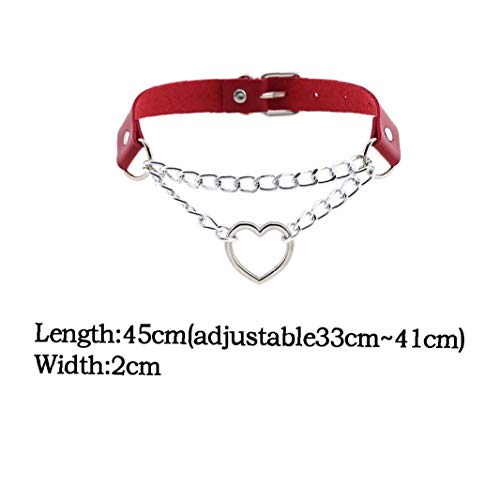 Catena-Corpo-Scuro-Cuore-Gotico-Catena-di-Aggancio-Collare-di-Cuoio-Harajuku-Punk-Girocollo-Donne-Ragazze-Nero-Chocker-Emo-Kawaii-Strega-Gioielli-1pc