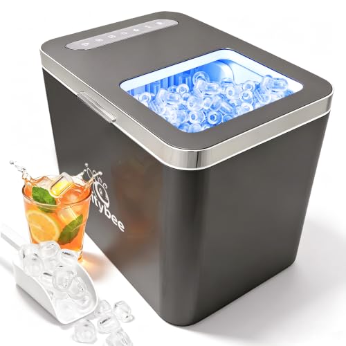 Citybee Eiswürfelmaschine Klein mit UV-Licht, 14 kg/24 h, Eiswürfelmaschine Selbstreinigend, 9 Eiswürfel in 6 min in 2 Größen, Ice Maker, Eiswürfelber