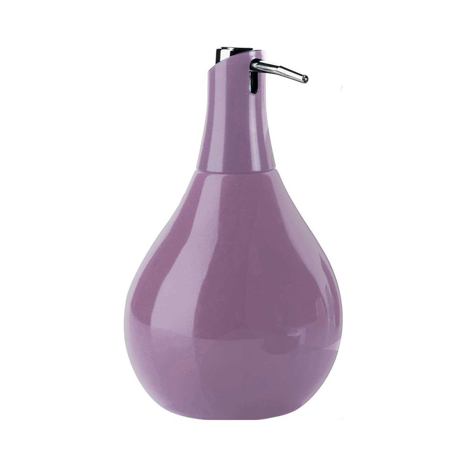 Gedy Adelaide Soap Dispenser, Dimensions and Weight: 17 x 10.2 x 10.2 cm & 0.2 kg, Soap Dish Capacity 420 ml, Ceramic Soap Dispenser, Lilac Finish, R&D Design, 2 Years Warranty, Unique