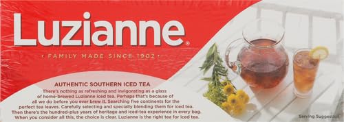 LUZIANNE UNSWEETENED ICED TEA BAGS, FAMILY SIZE, 24CT BOX (PACK OF 1)