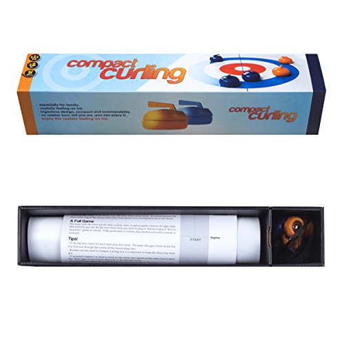 Tabletop Curling Game-Compact Curling Board Game,Mini Table Games for Family, School, Office or Travel Play