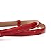 MoYoTo Women's Stylish Thin Patent Leather Gold Skinny Waist Belts For Dresses (Red)