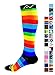 Compression Socks for Women and Men - Rainbow Stripes, Medium