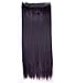 Charming Women Clip in Hair Extension 30 inch Long Dark Black Mix Dark Purple Straight Hairpiece One Piece Hair Wig 3/4 Half Full Head 8Pcs