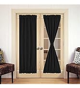 Caudblor Sliding Glass French Door Curtain Panels Functional Thermal Insulated Blackout Curtains ...