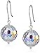 Amazon Collection Sterling Silver and Swarovski Elements Crystal Aurora Borealis Drop Earrings