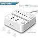 iClever BoostStrip Surge Protetcor Muti Outlets Power Strip with SmartID USB Charging Port (3 AC Outlets + 4 USB, White1)