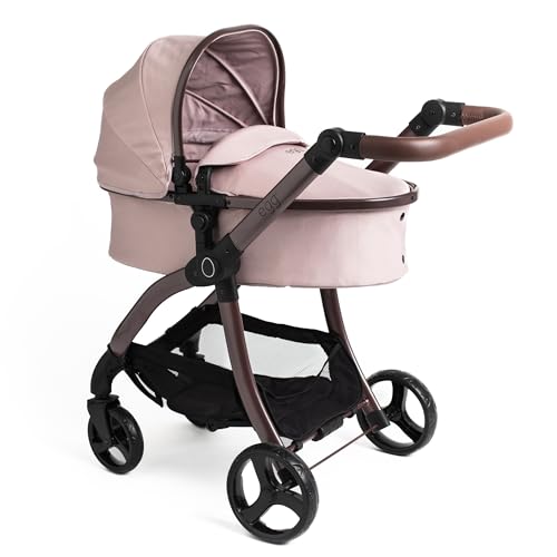 Roma Egg - Hush Violet Dolls Pram & Pushchair, Adjustable Handle 60-78cm, 2-in-1 Seat Unit/Carry Cot, Lightweight, Suitable for Dolls Up to 57cm, Gloss Lilac Chassis