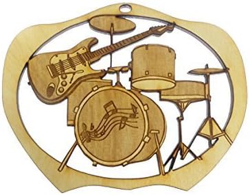 Personalized Drum Set Ornament - Drum and Guitar Ornament - Band Gift - Drum Ornaments - Musician Ornaments