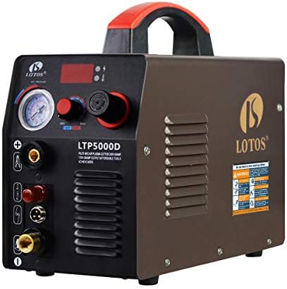 Lotos LTP5000D 50Amp Non-Touch Pilot Arc Plasma Cutter, Dual Voltage 110V/220V, 1/2 Inch Clean Cut, Brown