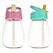 Every Loft Clear Cup Water Bottle Flip Straw Cup for Kids & Toddlers | BPA-Free Dishwasher-Safe, Spill-Proof, Unbreakable, Reusable Clear Sports Cup for Drinking 16 oz Pack of 2