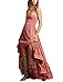 CA Mode Womens Halter Bridesmaid Evening Formal Gown Prom Maxi Long Dress, Pink, Medium