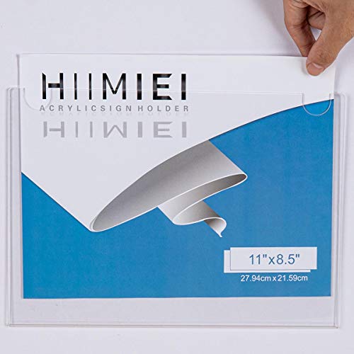 HIIMIEI Acrylic Wall Mount Sign Holder 8.5 x 11 Inches Horizontal 6