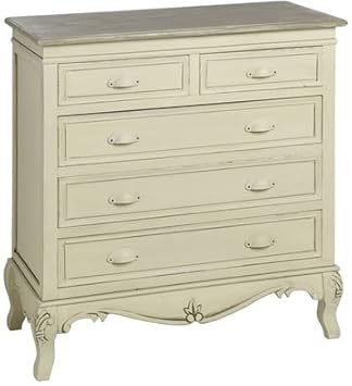 Shabby Chic Country 5 Drawer Chest Cream Chest Of Drawers With