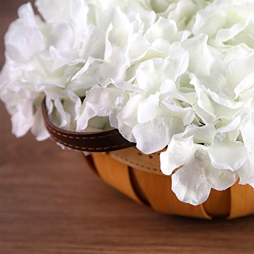 BigOtters Artificial Hydrangea, 10PCS White Hydrangea Silk Flower Heads with Long Stems for DIY Floral Decor Home Decoration Wedding Centerpieces Bouquets