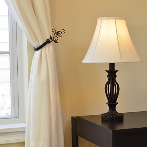 Light Accents, Iron Table Lamp - 18.5 Inches Height, Traditional Iron Scrollwork Table Lamp for Bedrooms, Table Lamps for Living Room, Bronze
