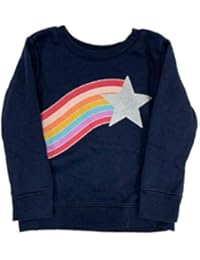 Infant & Toddler Girls Navy Star Rainbow Fleece Sweatshirt Top Baby Shirt 4T