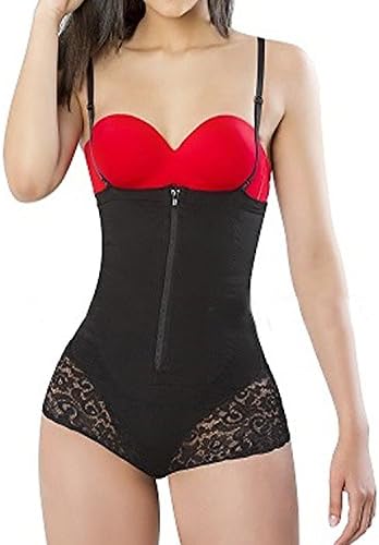 Burvogue Women's Clip&Zip Lace Tummy Control Body Shapewear
