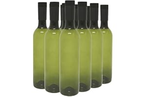 nicebottles Plastic Wine Bottles & Screw Caps, Green, 750ml - Pack of 12